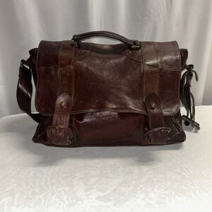 Dries Van Noten Leather Croc Briefcase Handbag Black Brown Vintage Pics *